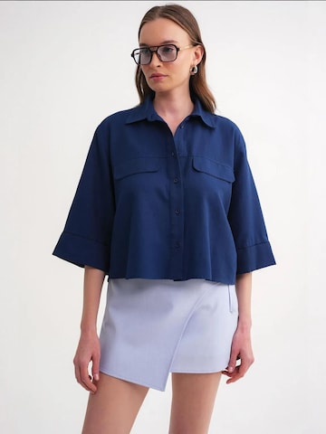 MixRay Bluse in Blau: Vorderseite