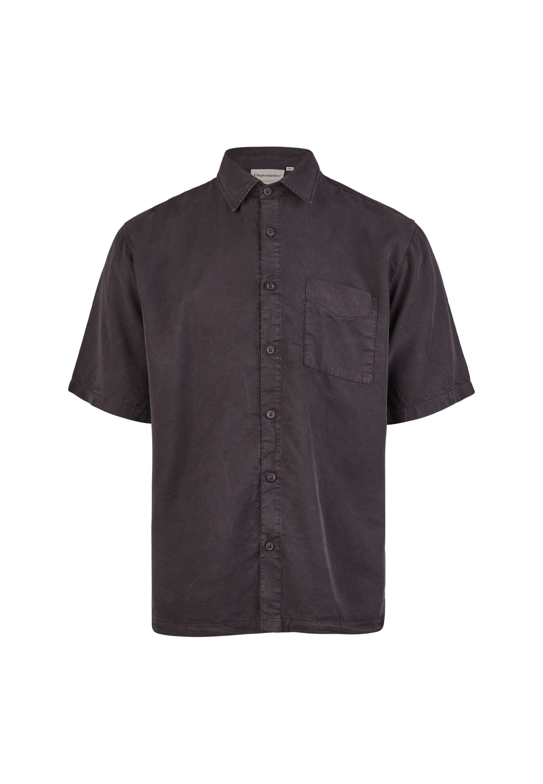 Cleptomanicx Kurzarmhemd 'Easy' in Grau: Vorderseite