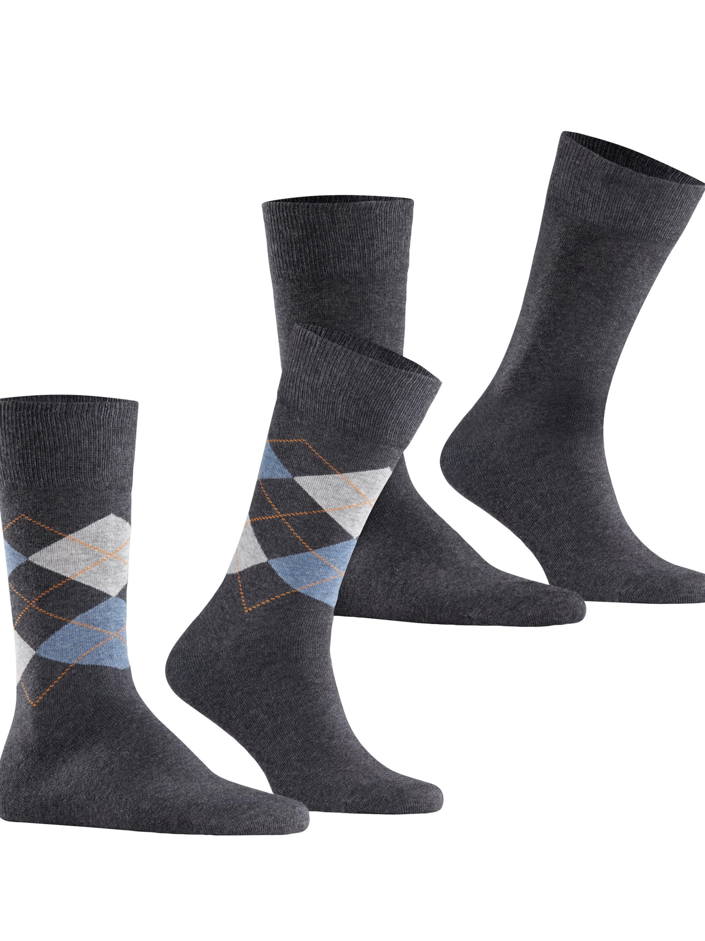 BURLINGTON Socks 'Everyday Argyle Mix 2-Pack' in Grey