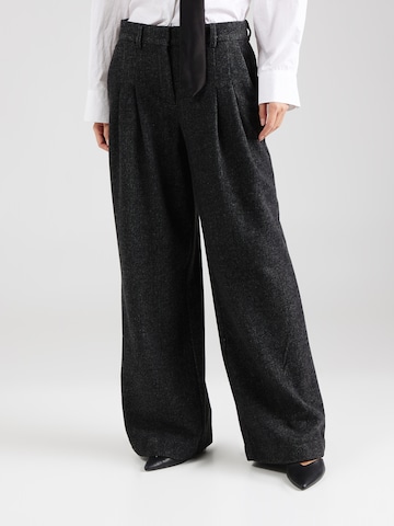 MSCH COPENHAGEN Wide leg Pleat-Front Pants 'Gracen' in Grey: front
