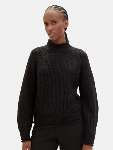 TOM TAILOR DENIM Sweater in Black: front