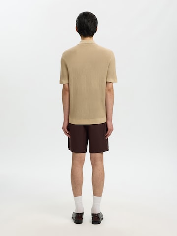 Coupe regular Vestes en maille 'SLHSHANE' SELECTED en beige