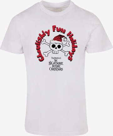 ABSOLUTE CULT Shirt 'The Nightmare Before Christmas - Ghoulishly Fun Holidays' in White: front