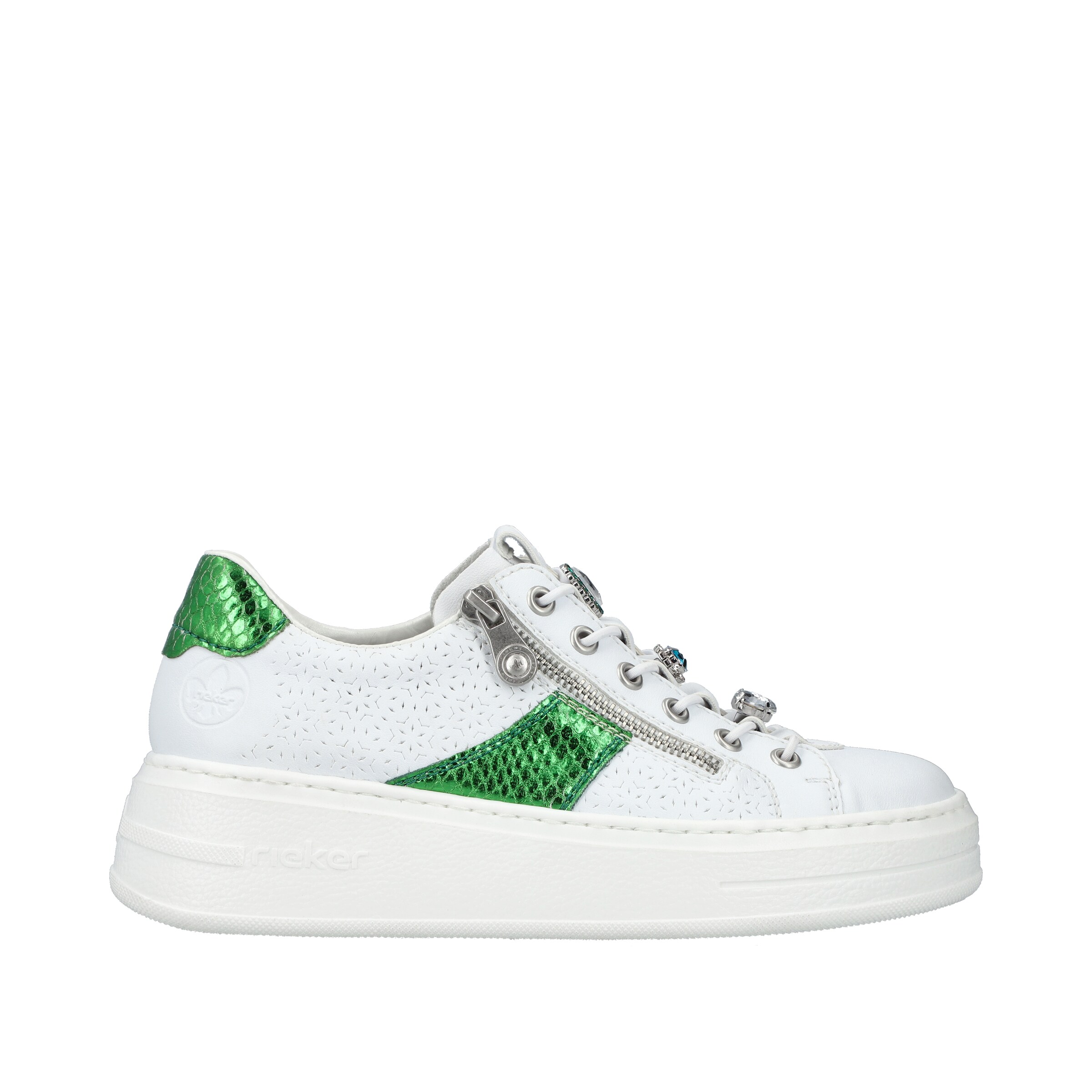 Baskets basses 'N5455' Rieker en blanc