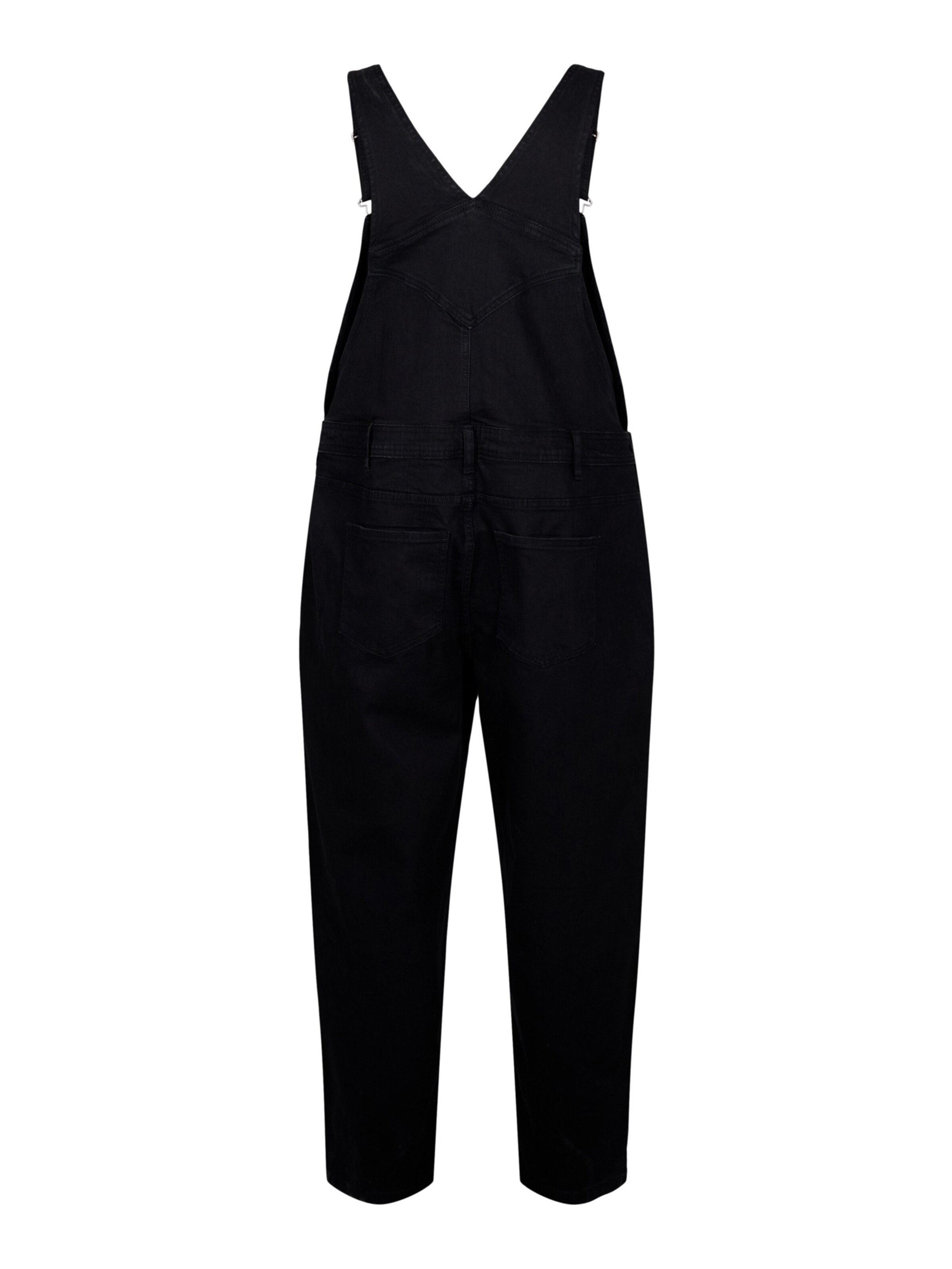 Zizzi Regular Tuinbroek jeans 'Jevlia' in Zwart