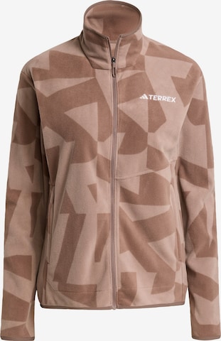 Veste en polaire fonctionnelle 'Multi Printed Full-Zip Fleece' ADIDAS TERREX en marron : devant