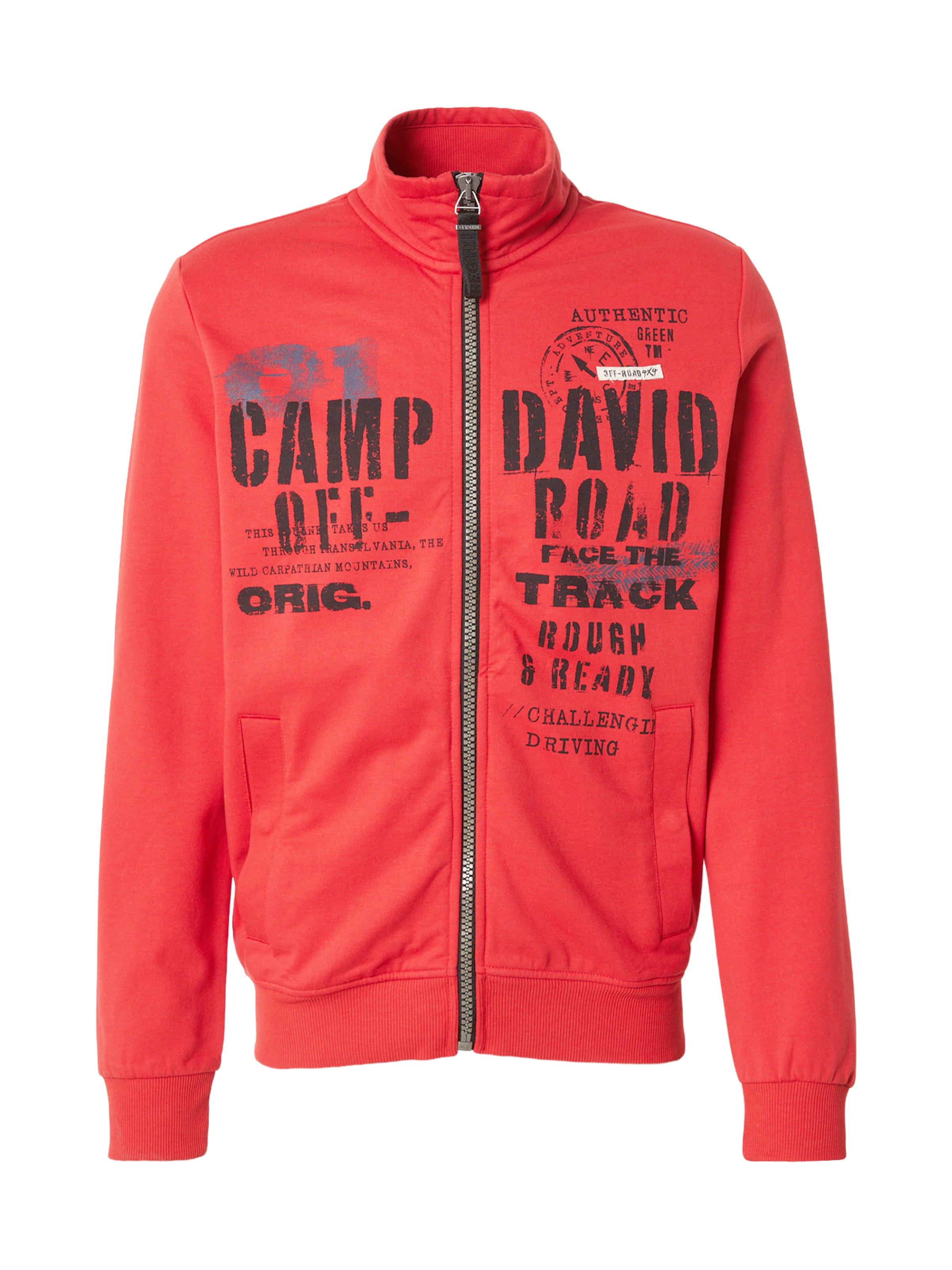 CAMP DAVID Sweatjacke in Rot: Vorderseite