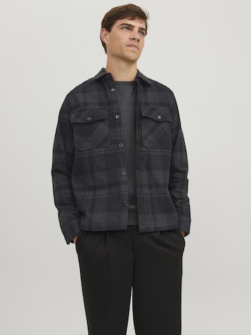 JACK & JONES Regular fit Button Up Shirt 'ROY' in Grey: front