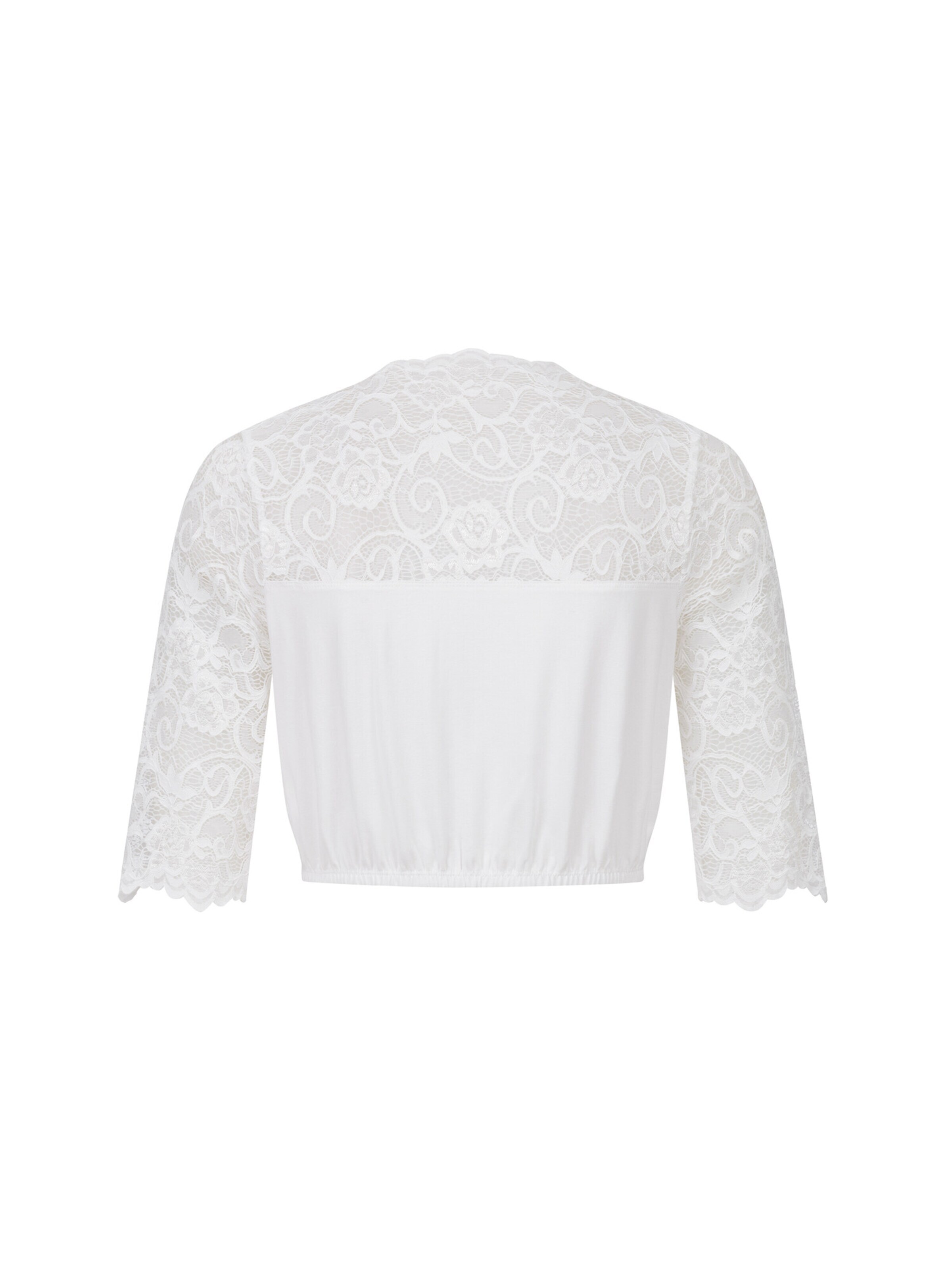 Trachtenhof Nübler Traditional Blouse 'Dirndlbluse kurzarm Gea' in White