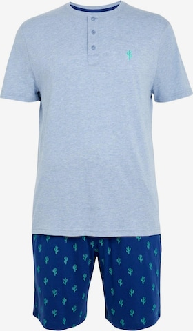 Marks & Spencer Pyjama kort in Blauw: voorkant