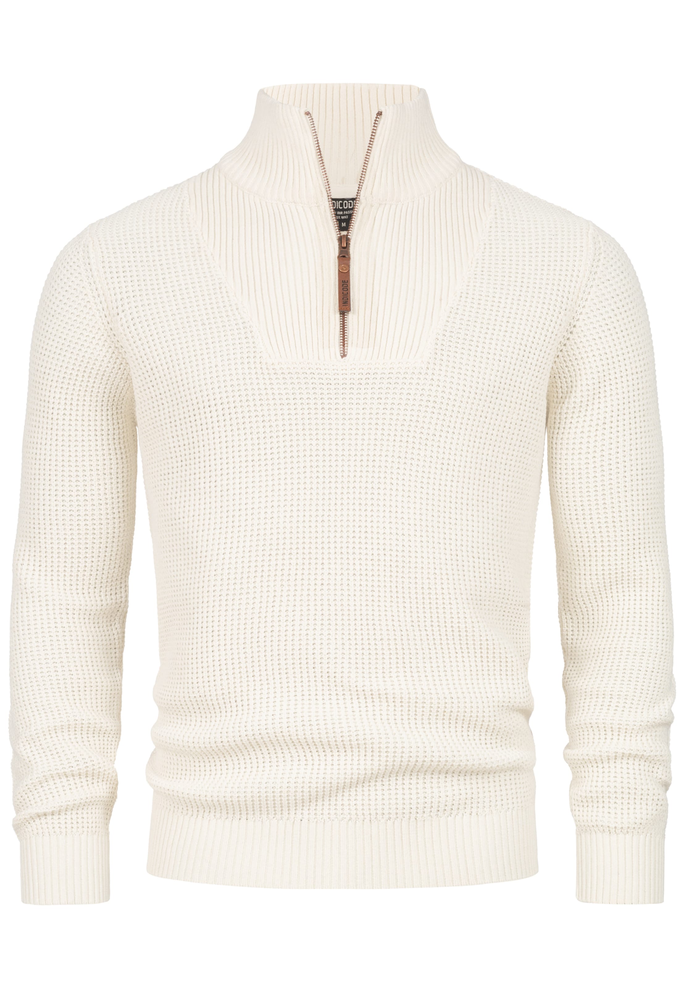 INDICODE JEANS Sweater 'Yassip' in White: front