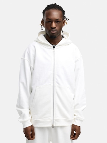 Daily Cotton Sweatjacke 'DCBEND'‌‌‌‌‌‌‌‌‌ in Weiß: Vorderseite