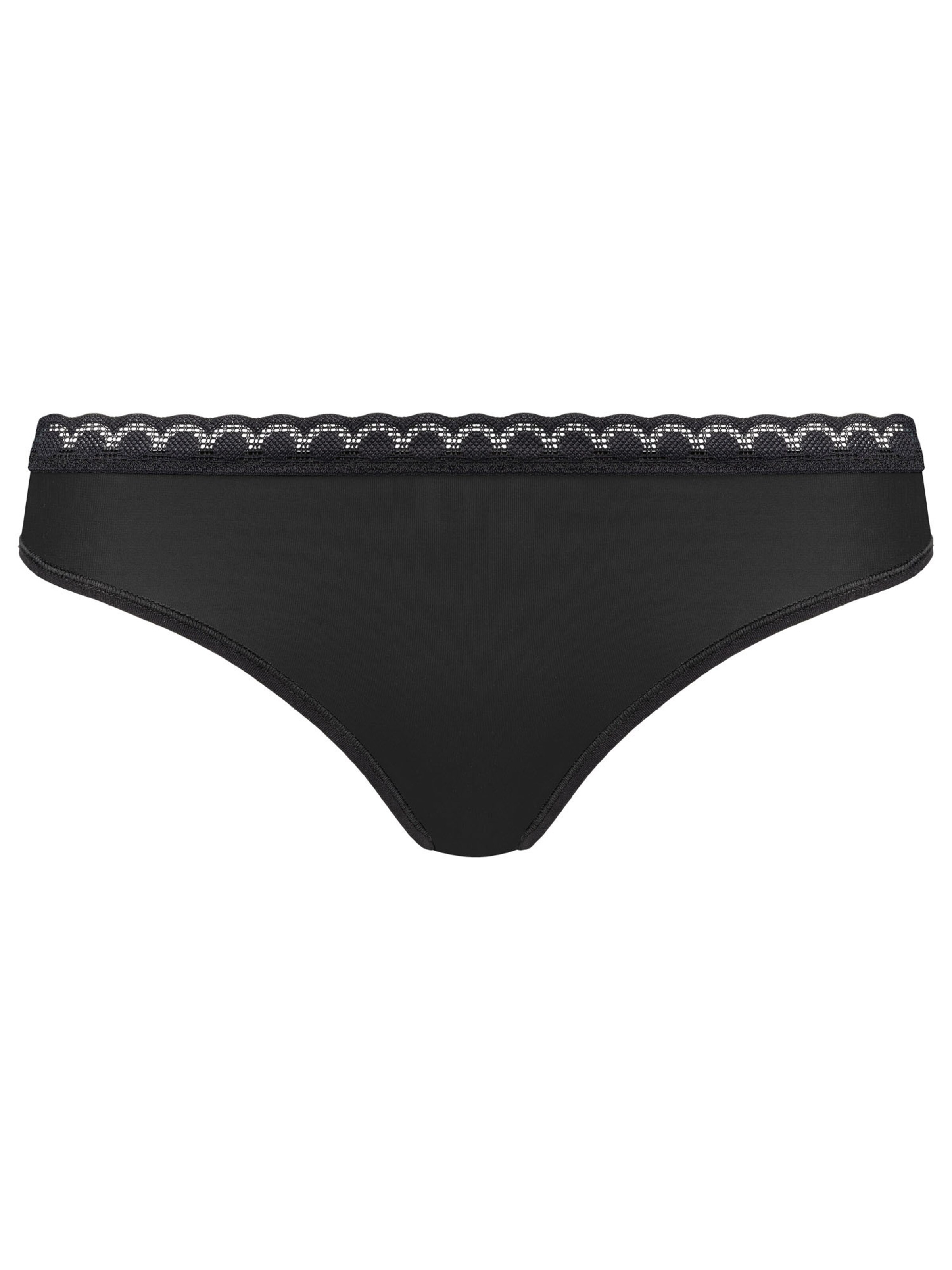 Nur Die Slip ' Daily Micro String ' in Schwarz: Vorderseite