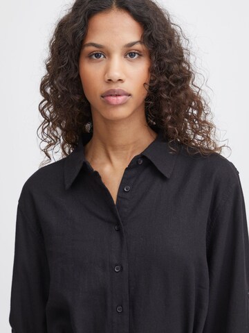 ICHI Shirt dress 'Lino' in Black