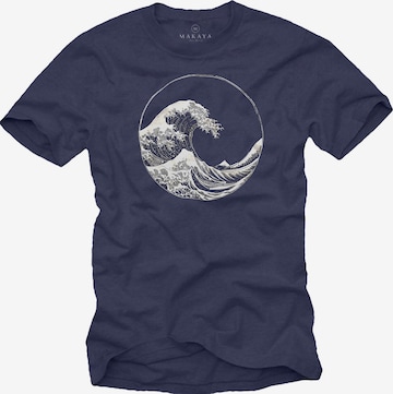 MAKAYA Shirt 'Kawanga Welle' in Blue: front