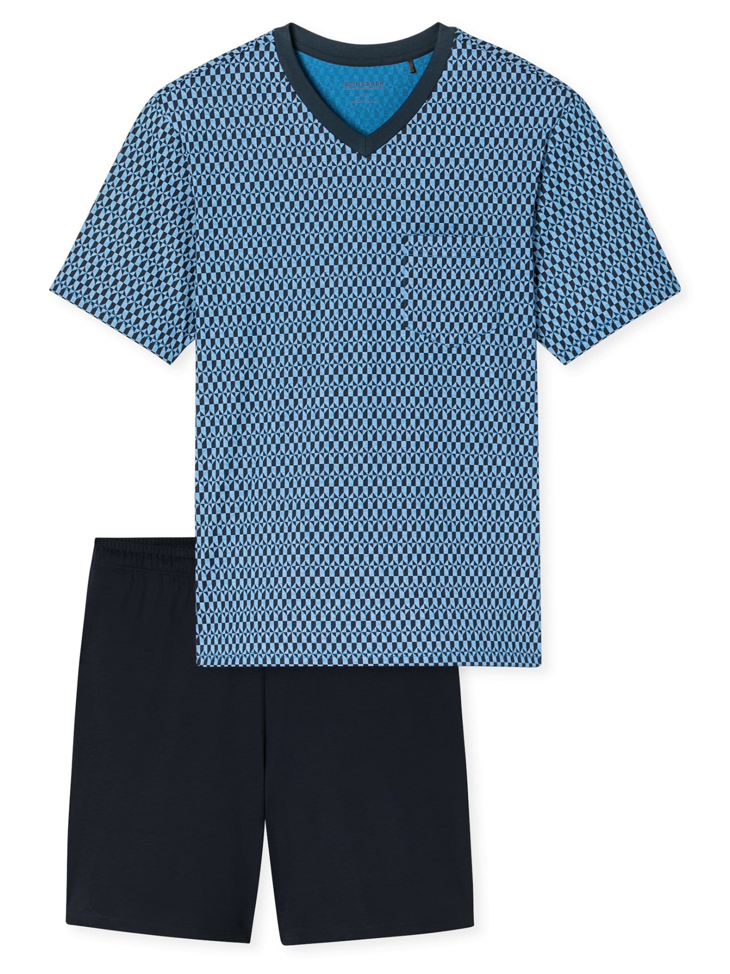 SCHIESSER Pajama short 'Comfort Nightwear' in Blue: front