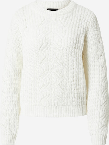 PIECES Пуловер 'Kassandra' в бяло: отпред