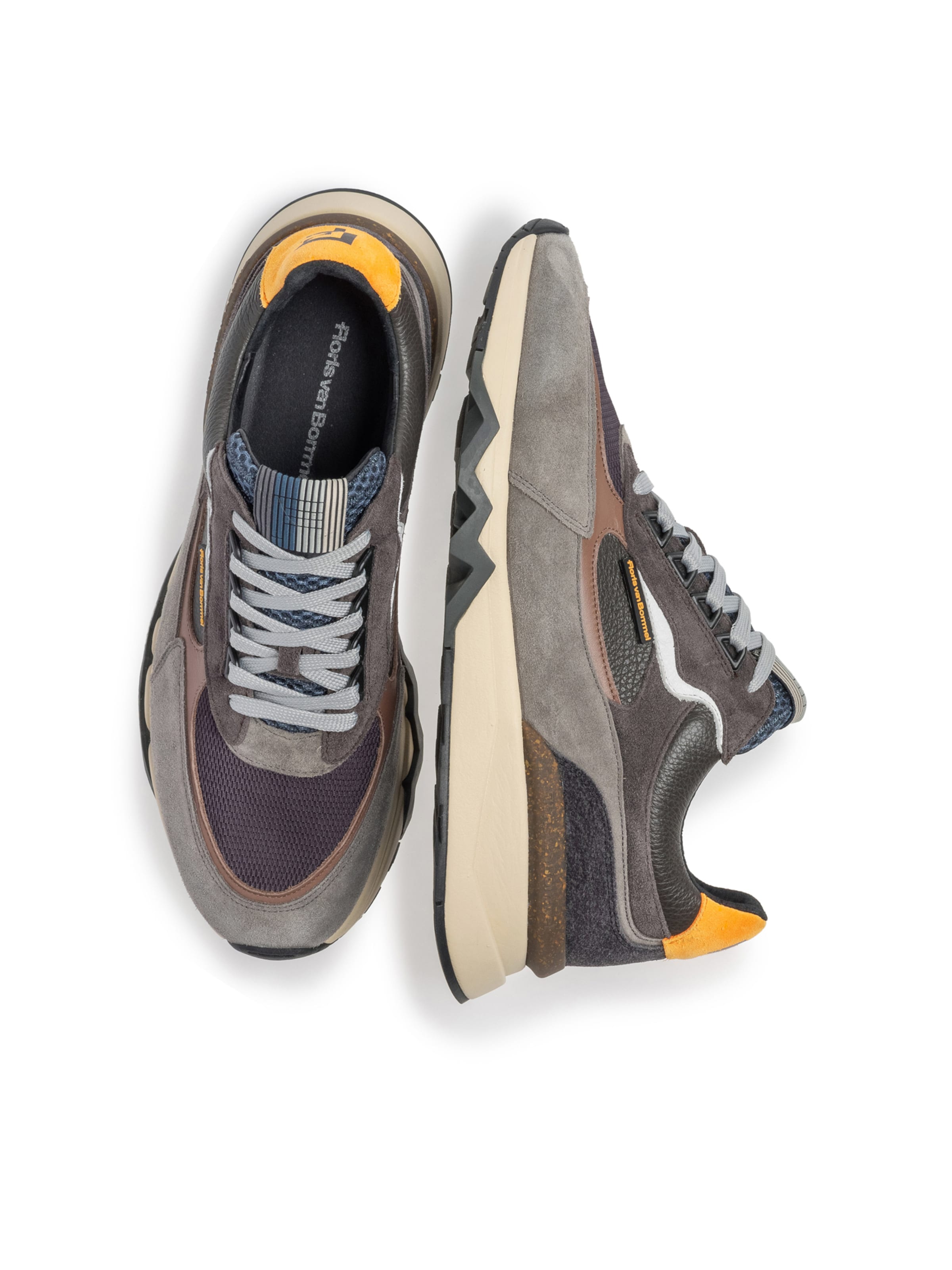 Baskets basses 'De Zager 10' Floris van Bommel en gris