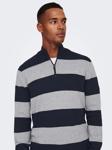 Only & Sons Pullover 'REX' i blå