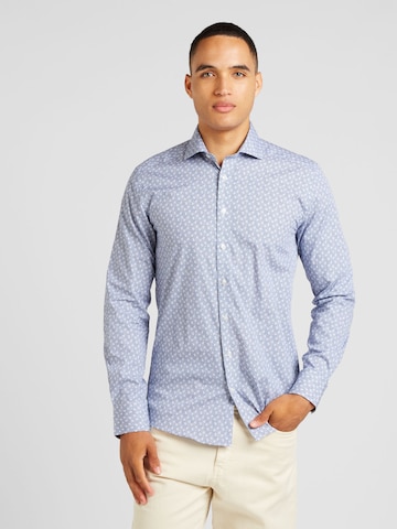 Bruun & Stengade - Ajuste estrecho Camisa 'Whiteside' en azul: frente