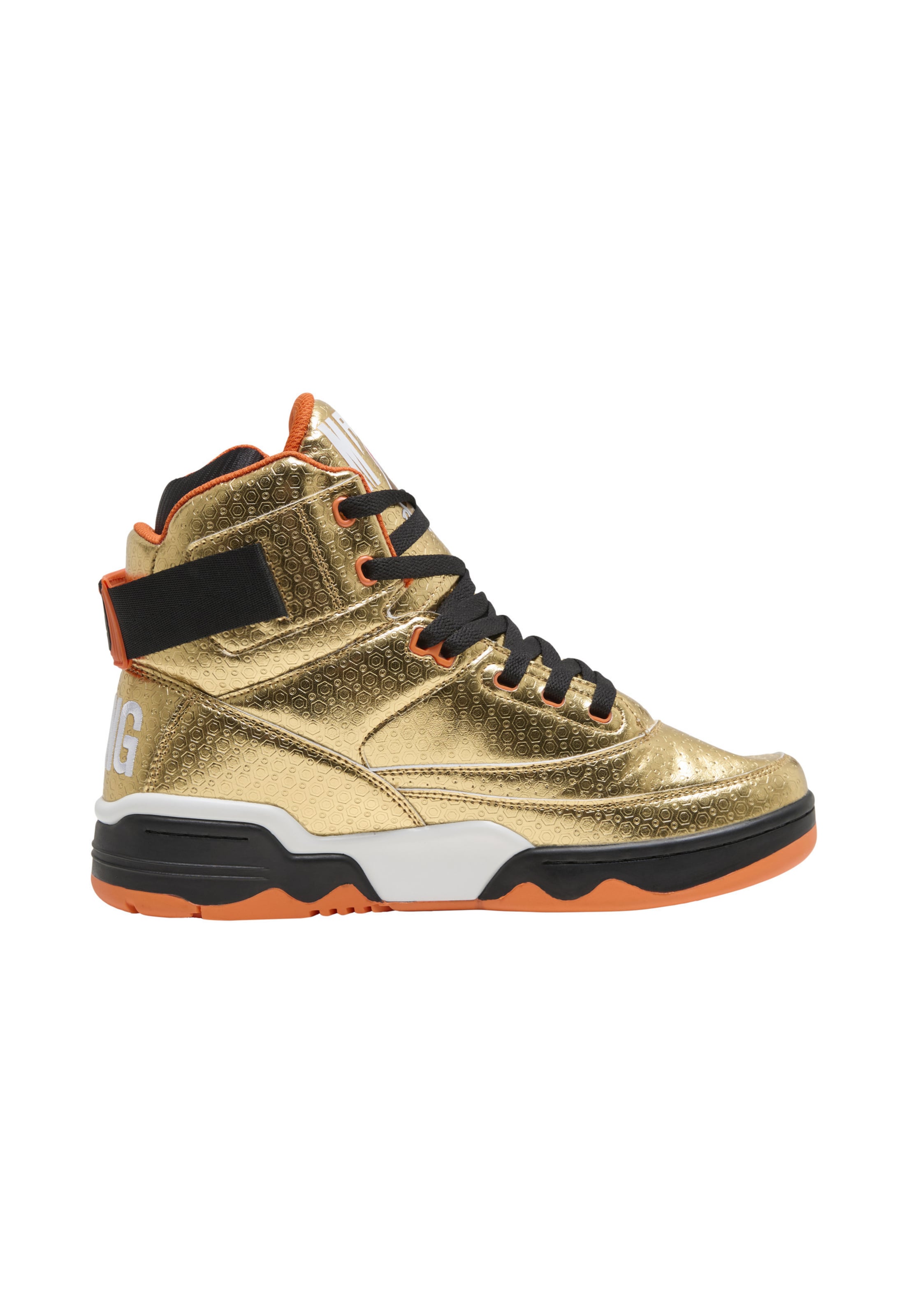 Sneaker alta 'Focus X Macho Man Randy Savage' di Ewing in oro