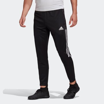 ADIDAS SPORTSWEAR Tapered Sportbyxa 'Tiro 21' i svart: framsida