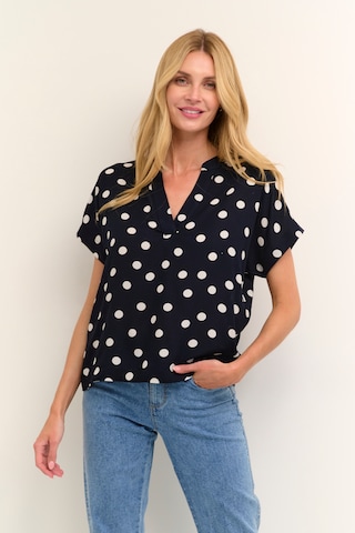 Kaffe - Blusa 'Aano' em azul: frente