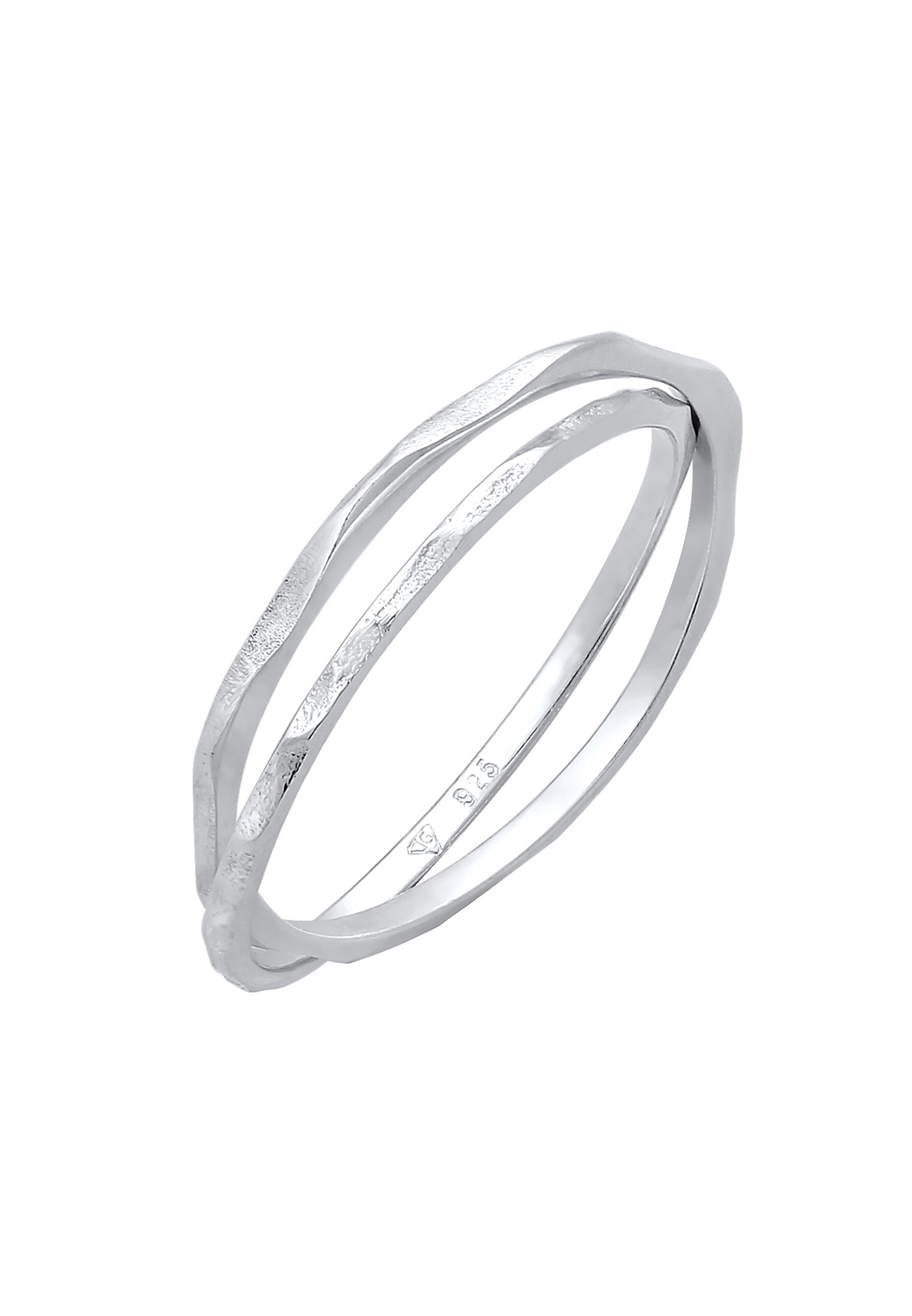 ELLI Ring Geo, Ring Set in Silber: Vorderseite