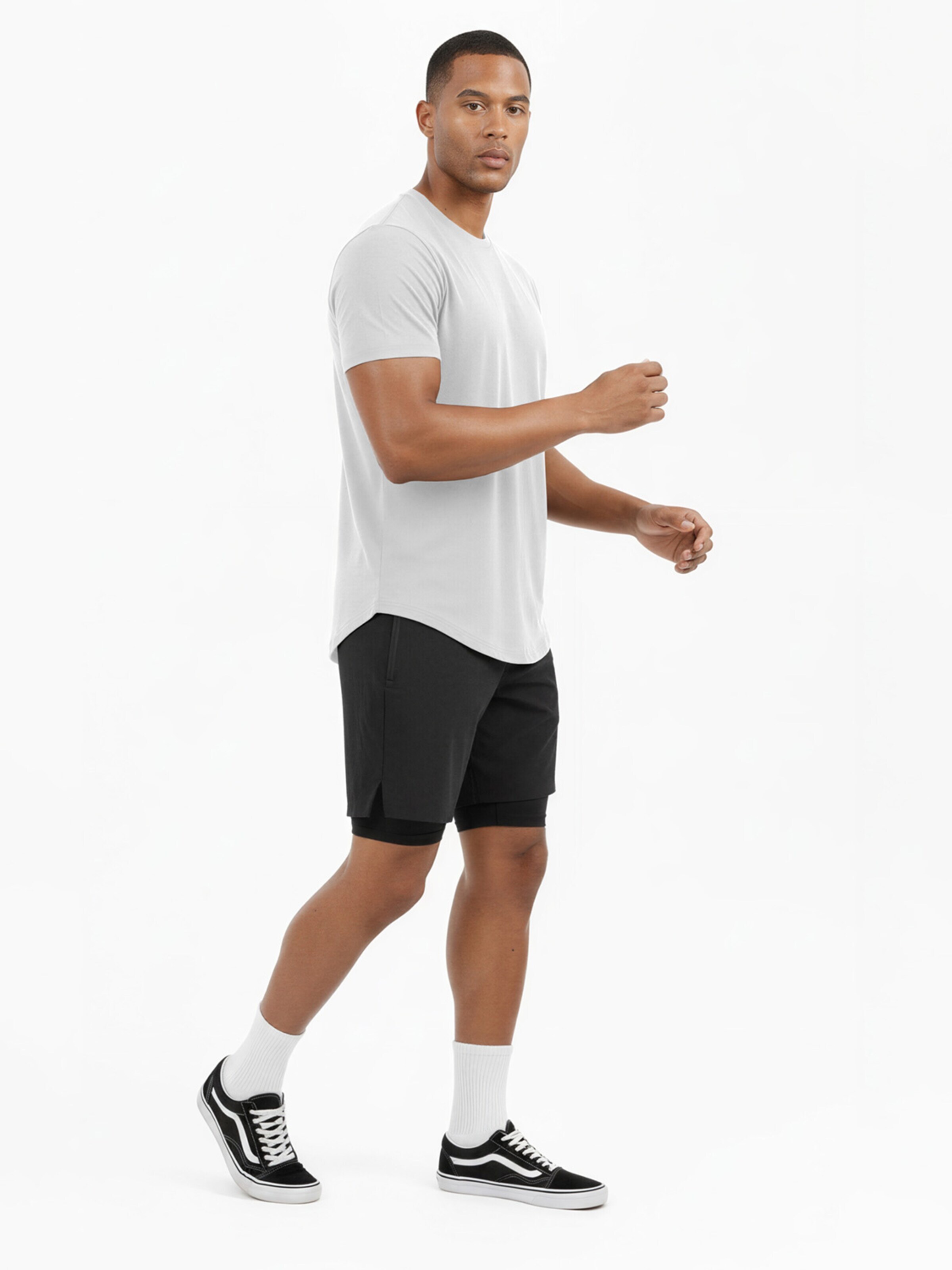 SIXLAB Shirt 'Round T-Shirt' in White