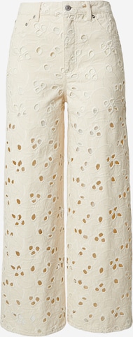 smėlio EDITED Plačios klešnės Kelnės 'Tabea': priekis