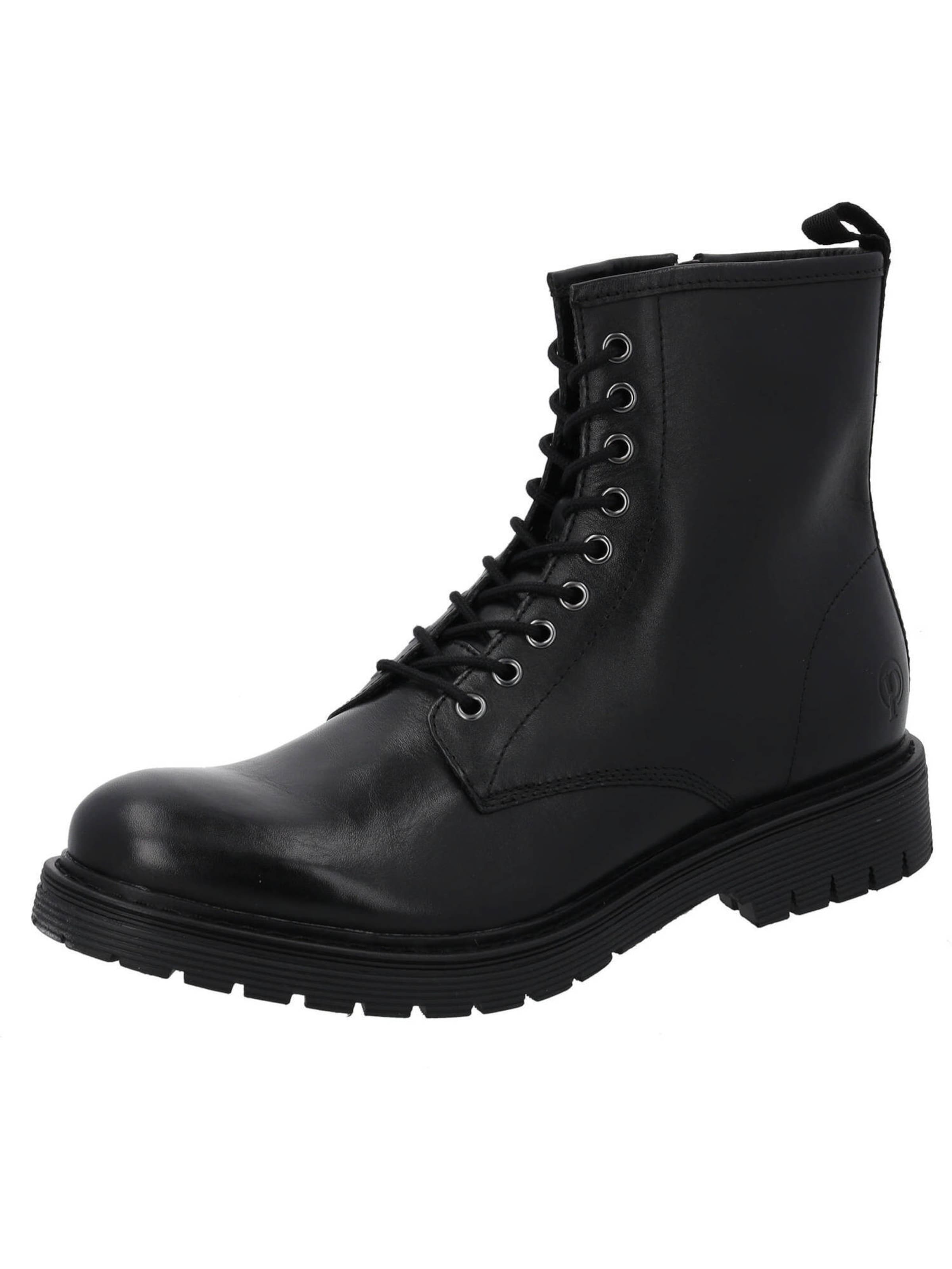 Bocanci cu șireturi de la Palado pe negru: față