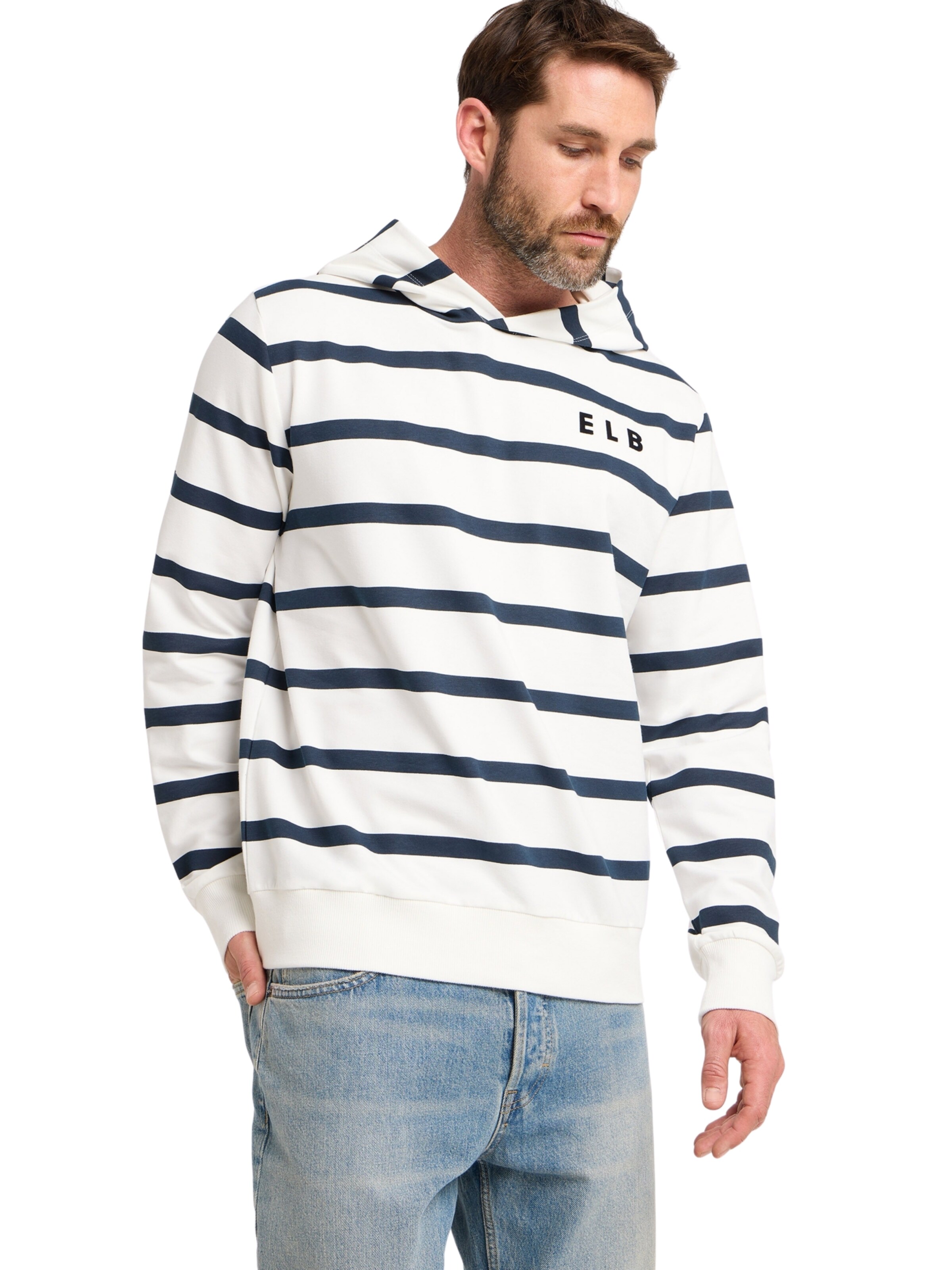 Sweat-shirt 'Marvo' Elbsand en blanc : devant