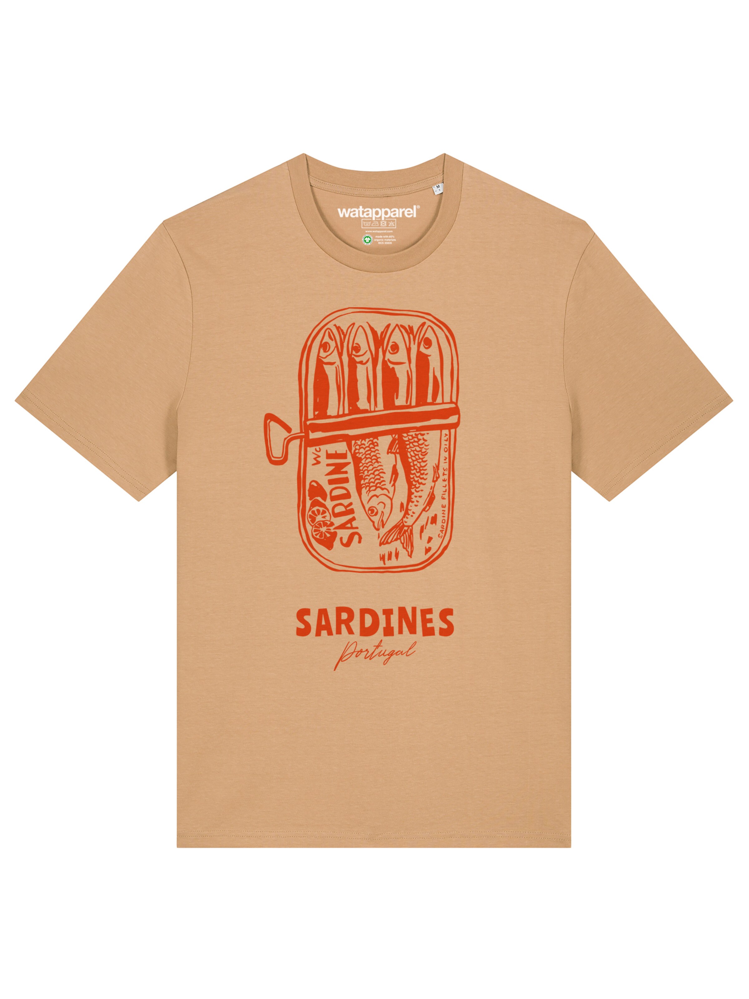 T-Shirt 'Sardines Portugal' Watapparel en beige : devant