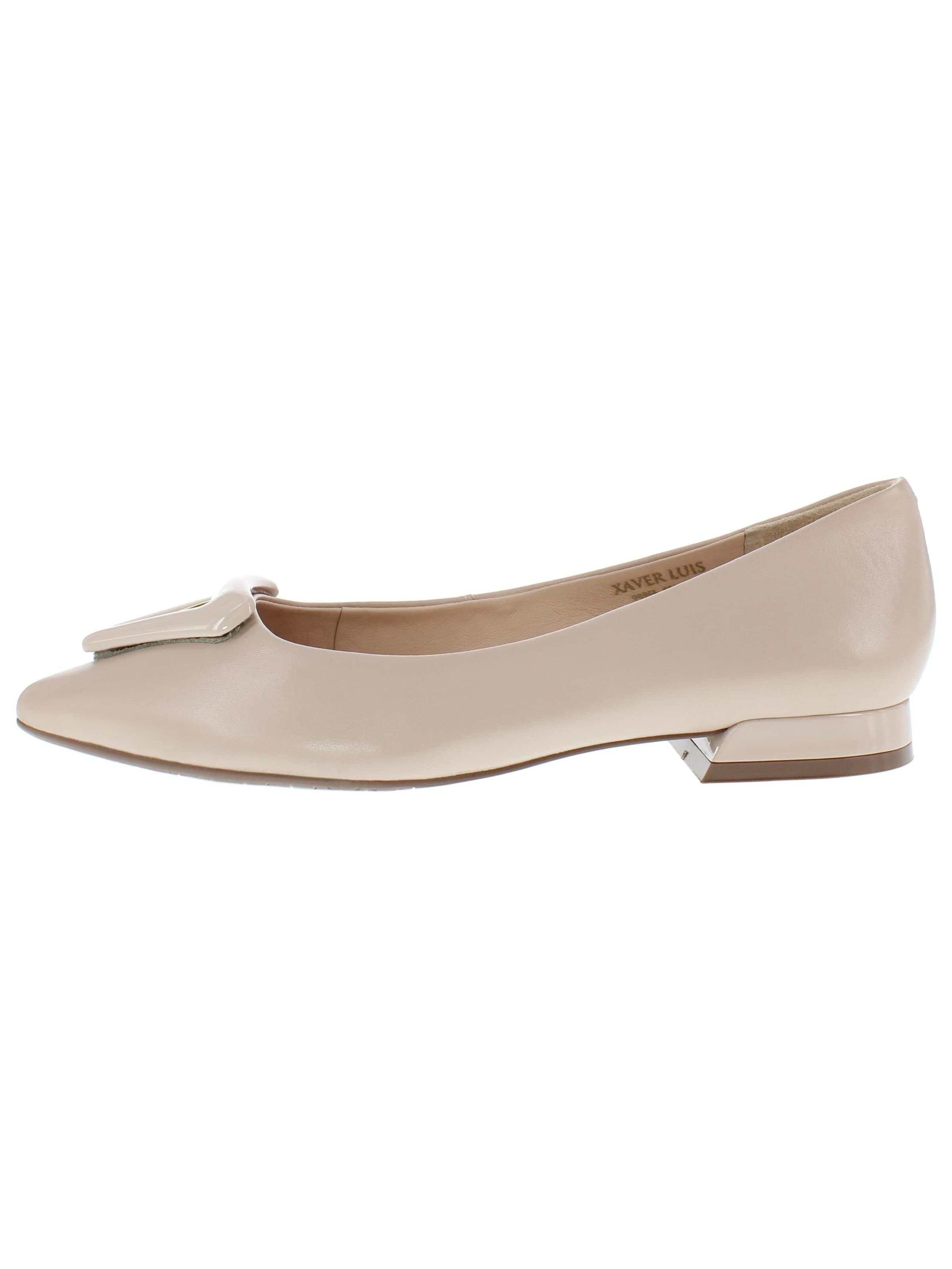 XAVER LUIS Schuhmanufaktur Ballet Flats 'MESSINA - edle Ballerinas mit Schmuckteil' in Pink: front