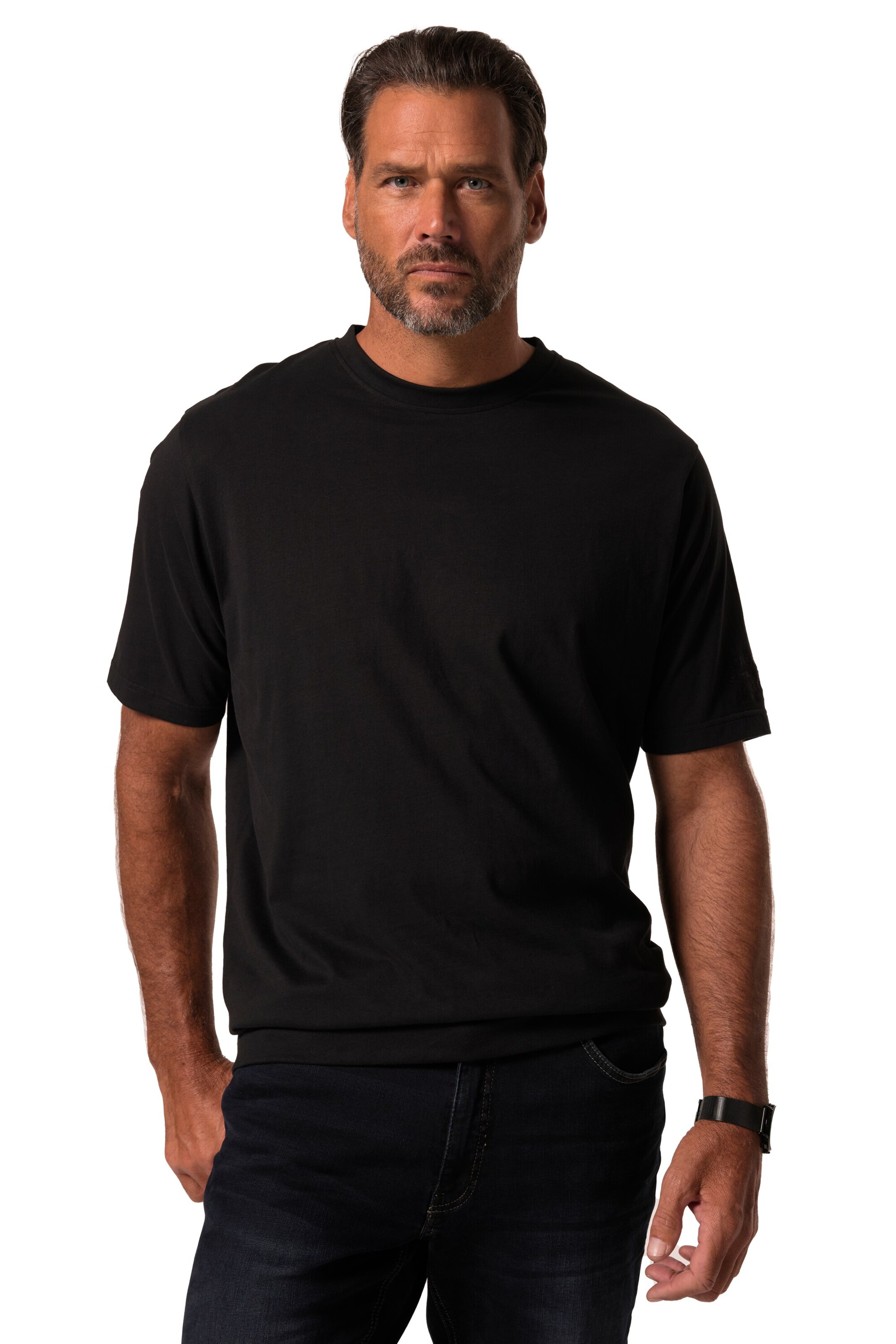 JP1880 Shirt in Zwart: voorkant