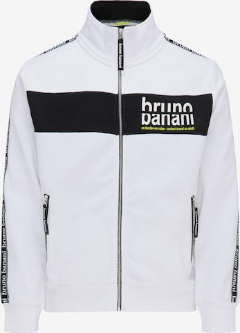 BRUNO BANANI Sweatvest 'Owens' in Wit: voorkant