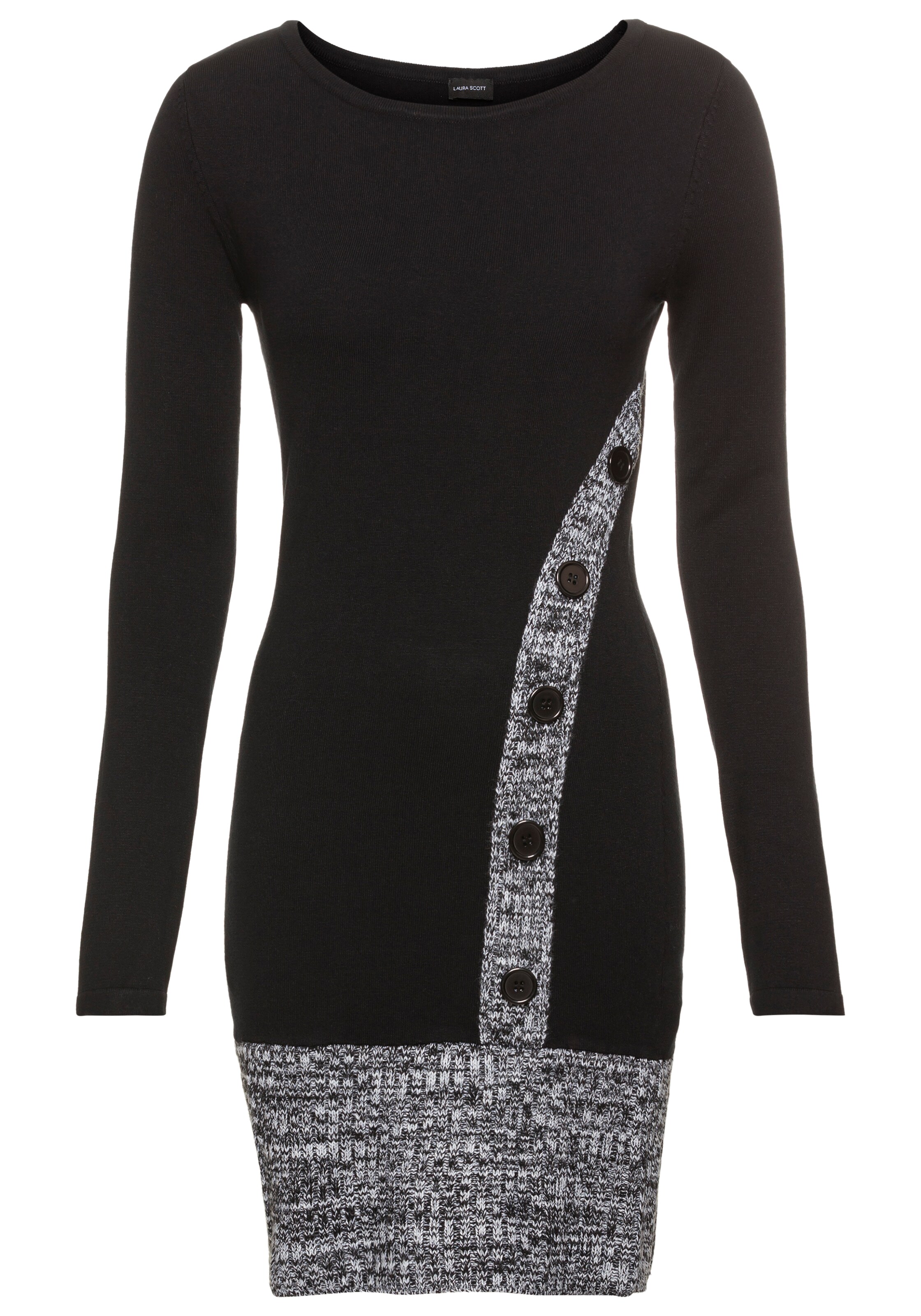 LAURA SCOTT Knitted dress in Black: front