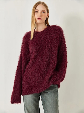 Pull-over oversize Bianco Lucci en rouge