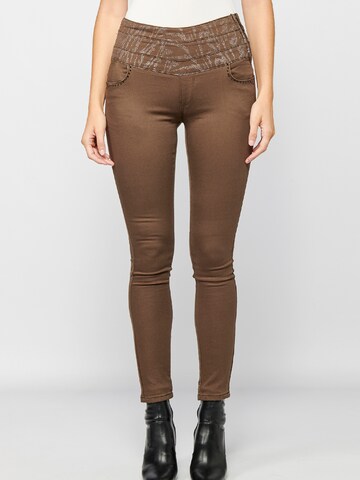 KOROSHI Skinny Jeans in Green: front