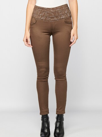 KOROSHI Skinny Jeans in Groen: voorkant