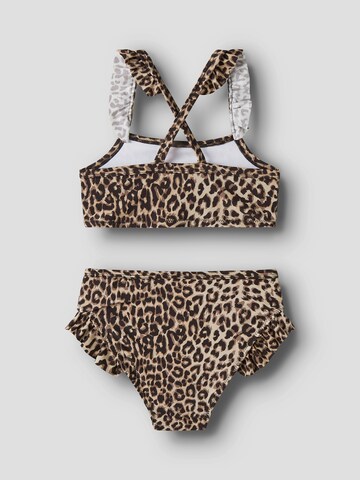 NAME IT Bustier Bikini 'NMFZANIMAL' in Braun
