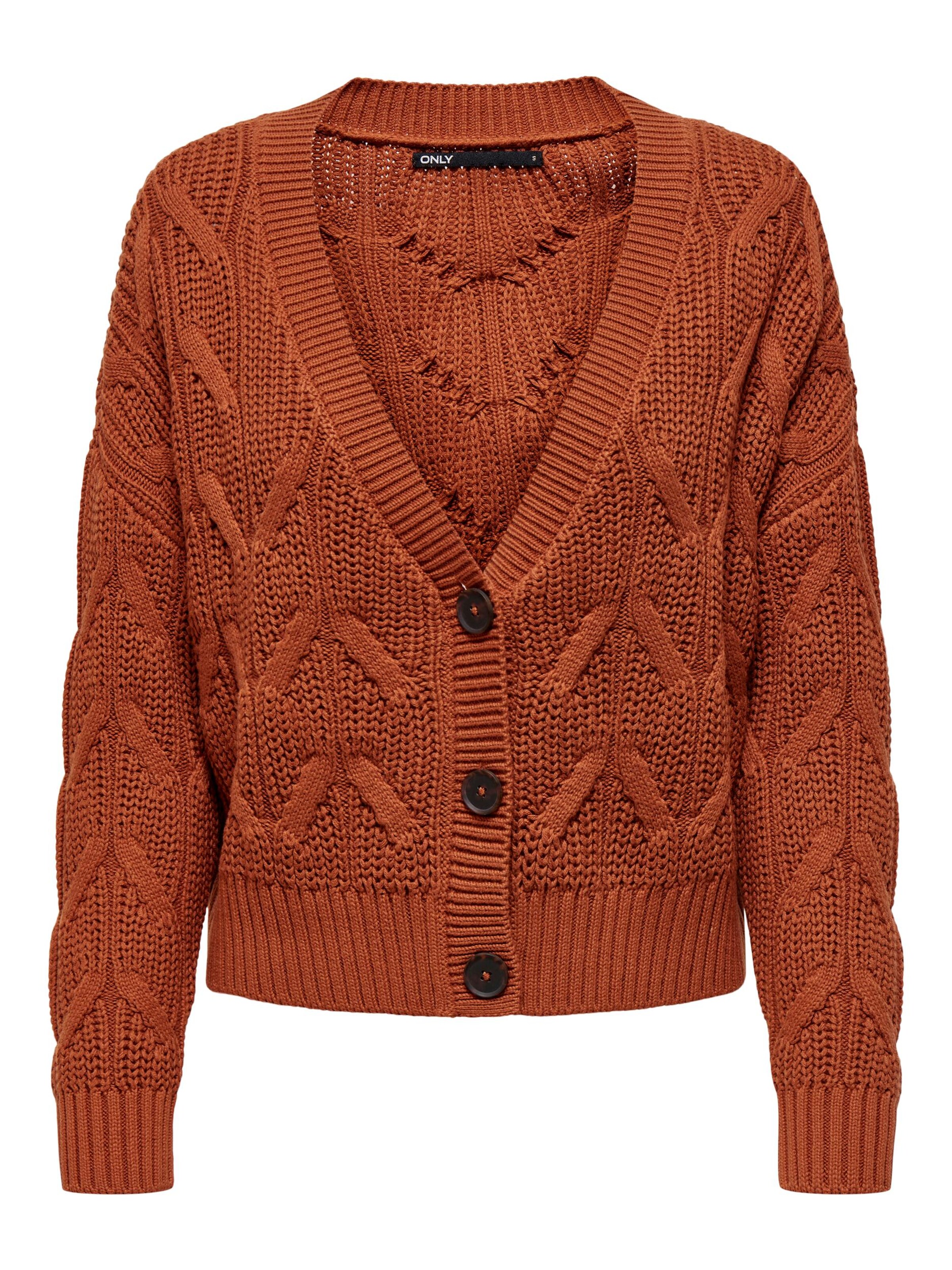 Frauen Pullover & Strick ONLY Strickjacke 'Mette' in Schoko - CU11119 Frauen Pullover & Strick ONLY Strickjacke 'Mette' in Schoko - CU11119