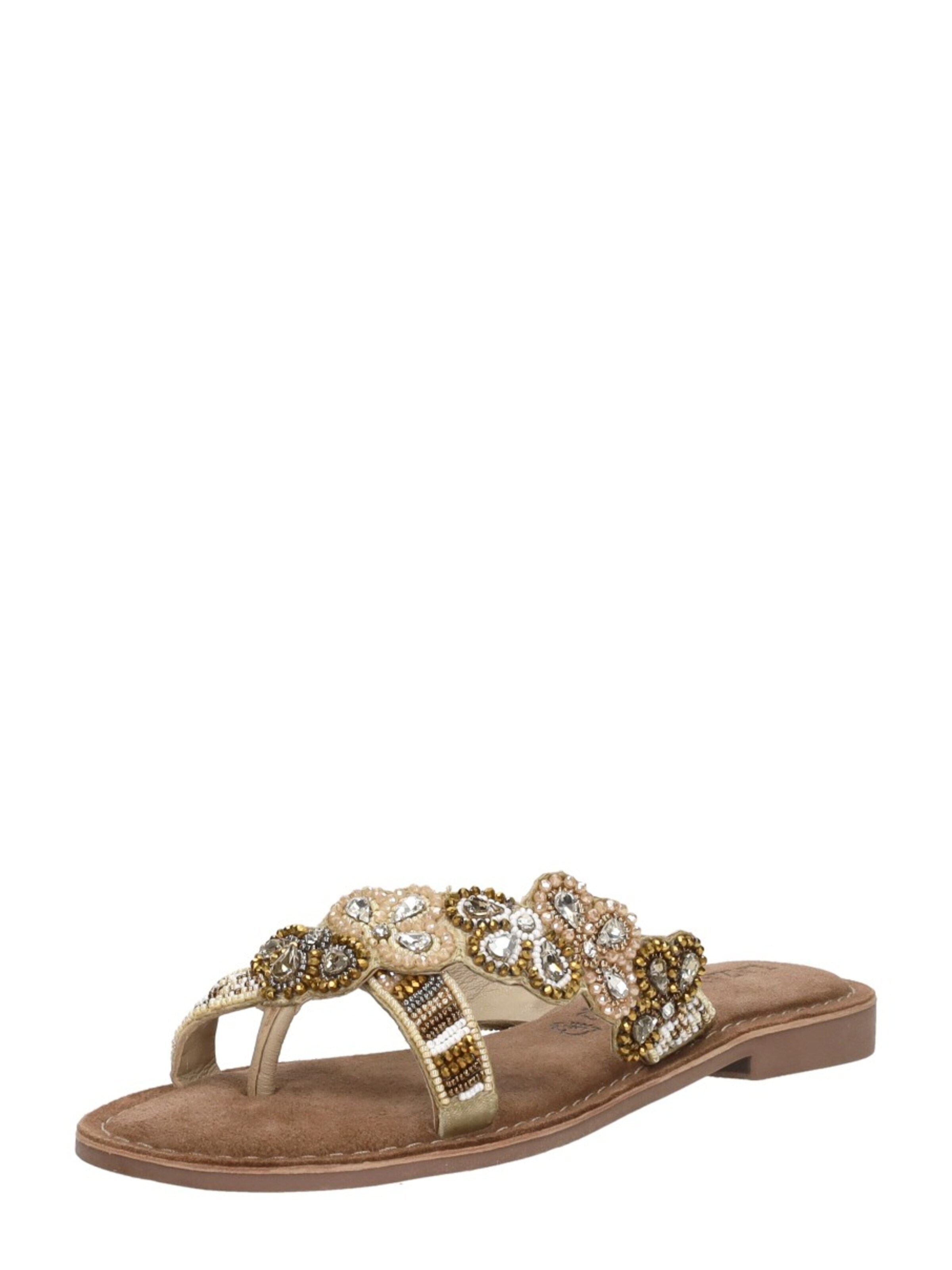 LAZAMANI Huisschoenen 'Teenslippers' in Beige