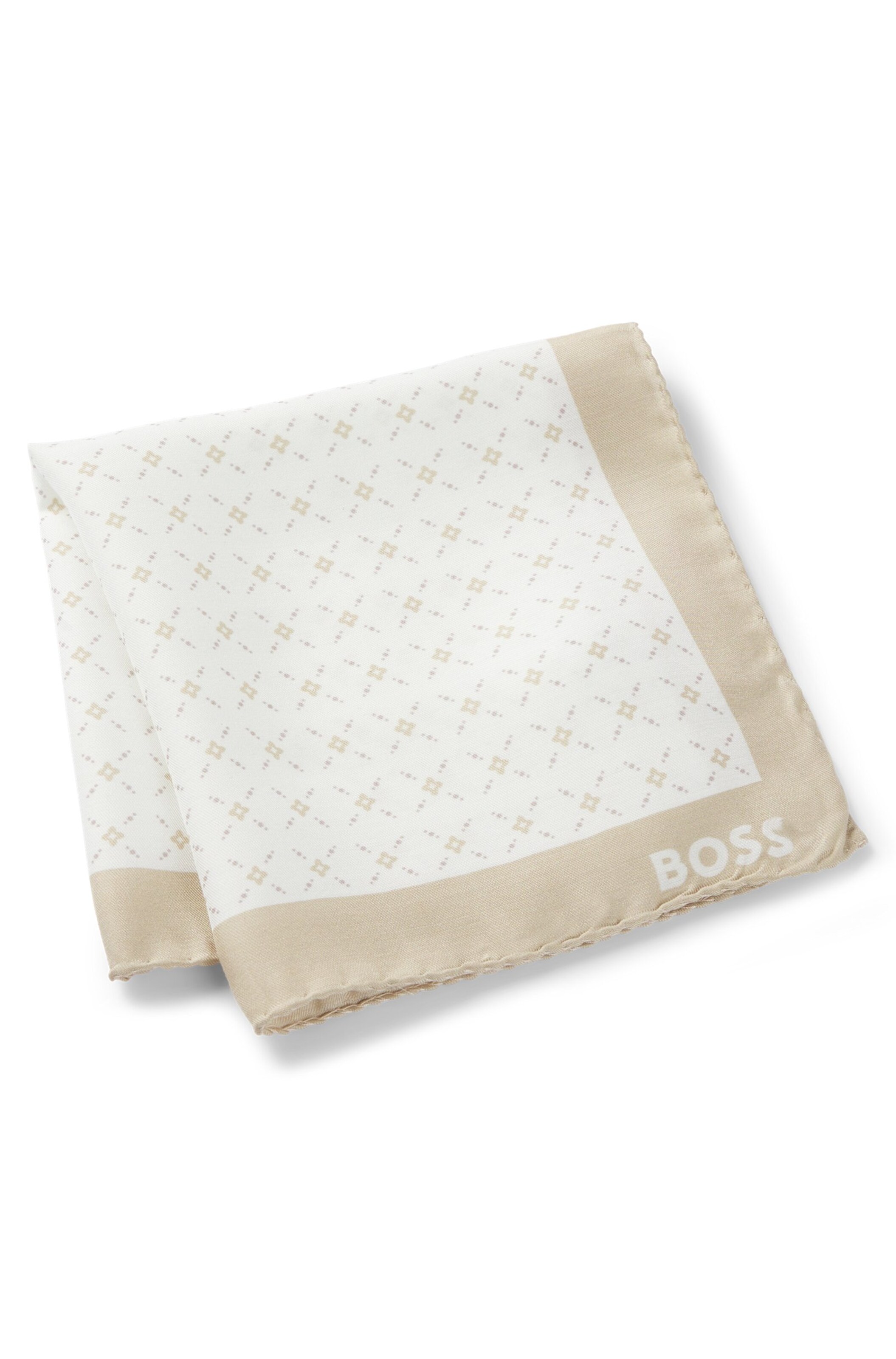 BOSS Pocket Square in White