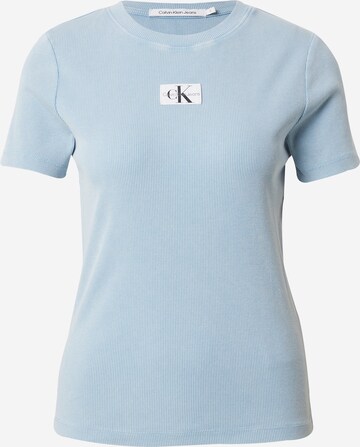 T-shirt Calvin Klein Jeans en bleu : devant