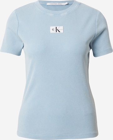 T-shirt Calvin Klein Jeans en bleu : devant