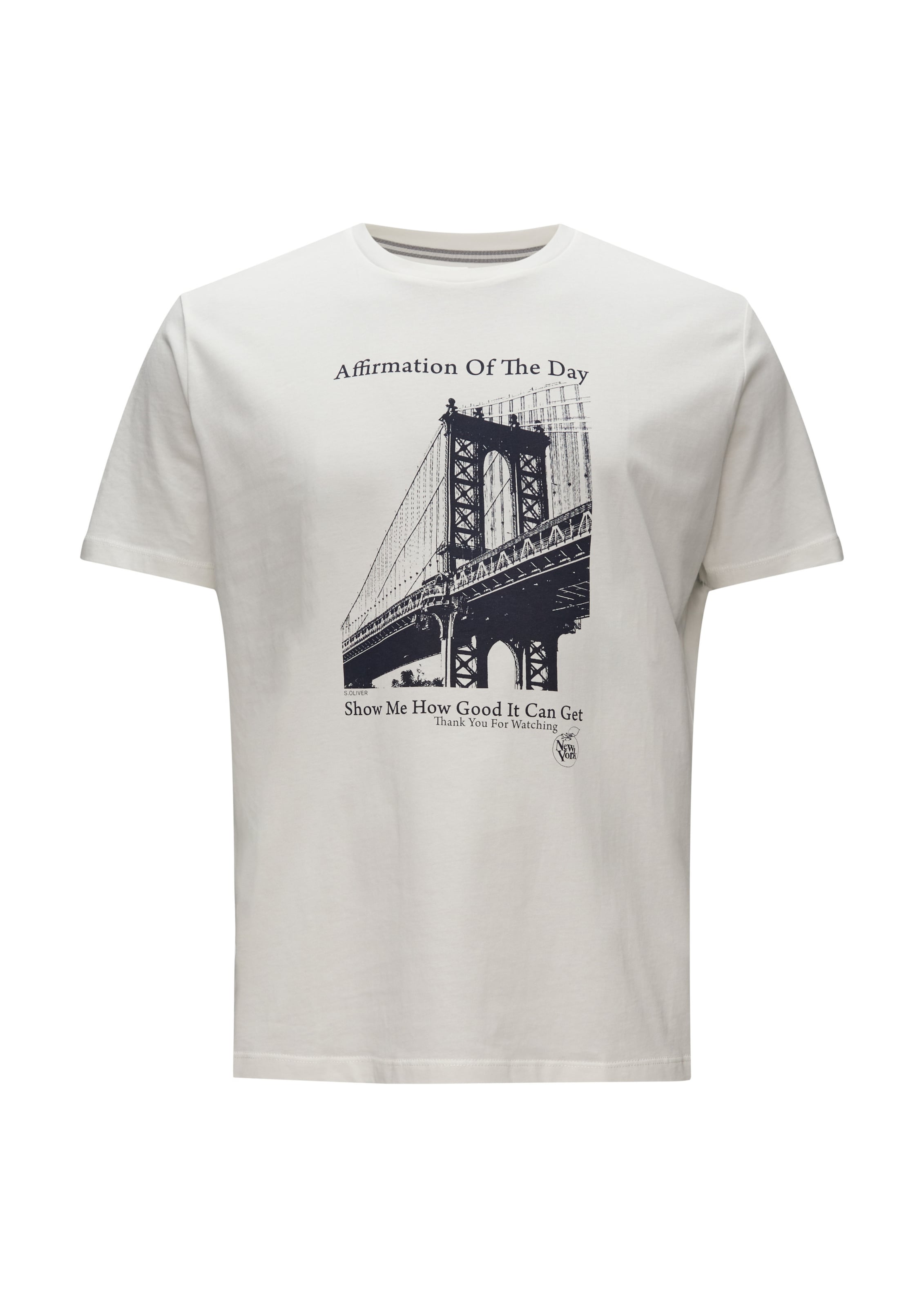 s.Oliver Men Big Sizes T-Shirt in Weiß: Vorderseite