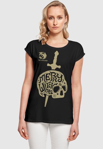 ABSOLUTE CULT Shirt 'Witcher - Merry Witchmas' in Black: front