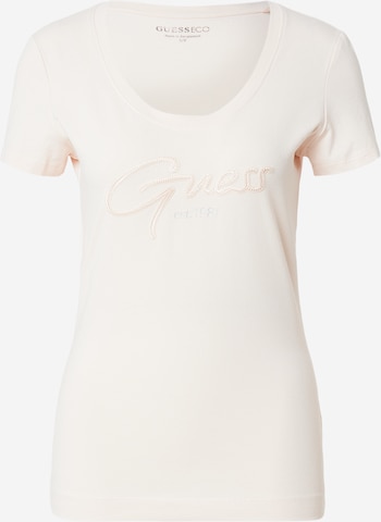 T-shirt GUESS en jaune : devant