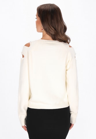 Pull-over faina en blanc